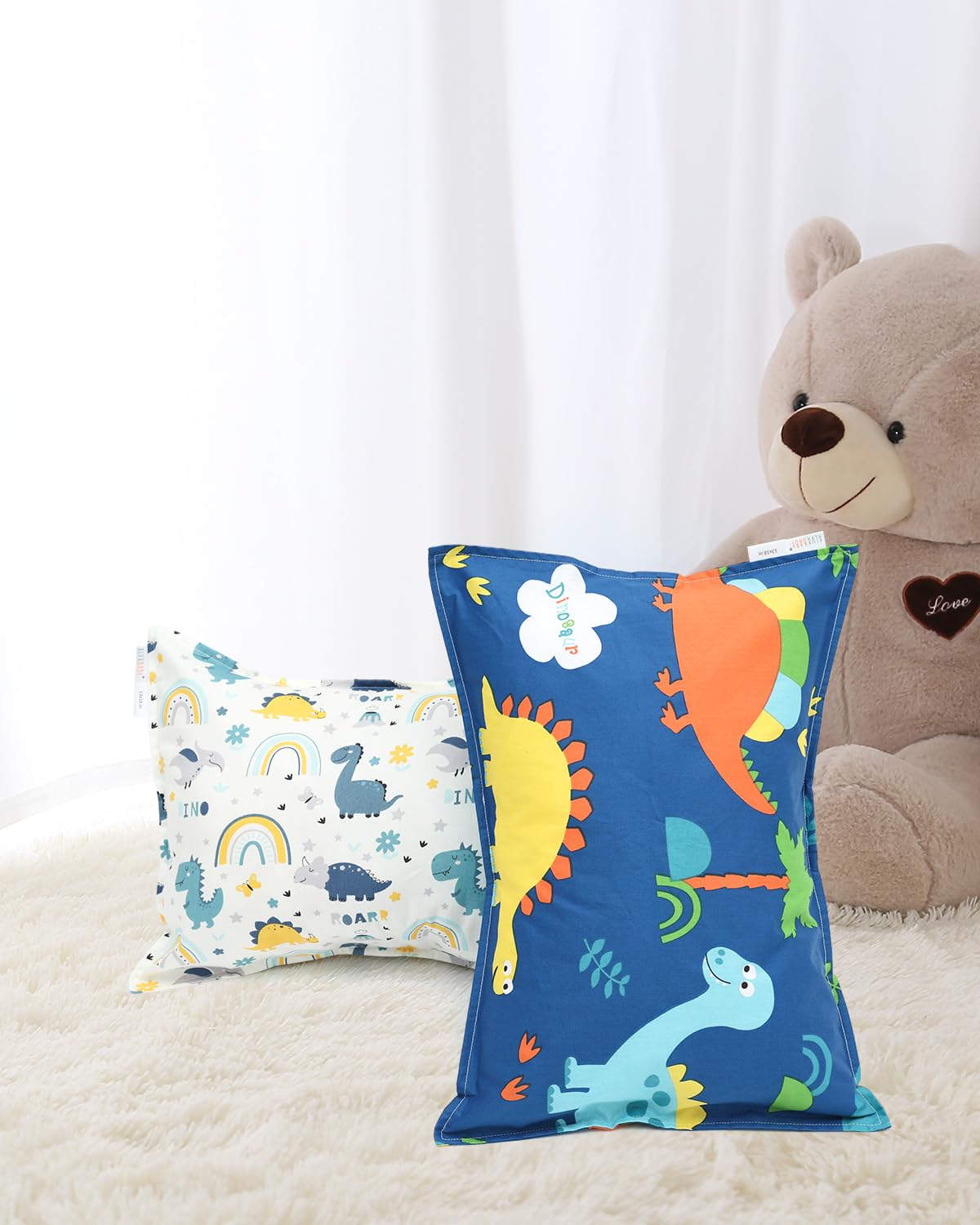 ALVABABY Toddler Pillowcases 2 Pack Organic Cotton Kids Pillow Cover Fit 13"x 18" or 12"x16"