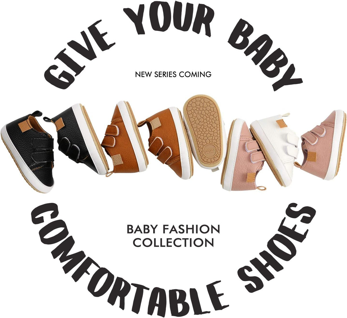 SOFMUO Baby Boys Girls High Top Ankle PU Leather Sneakers Soft Rubber Sole Infant Moccasins Newborn