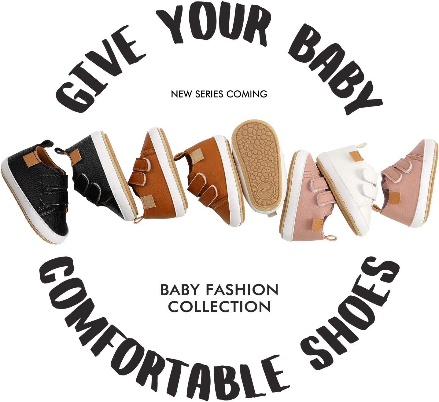 SOFMUO Baby Boys Girls High Top Ankle PU Leather Sneakers Soft Rubber Sole Infant Moccasins Newborn