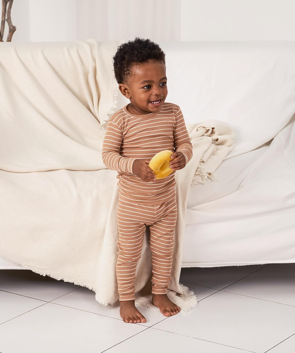 AVAUMA Stripe Pattern Baby Boys Girls Pajama Set Kids Toddler Snug fit Ribbed Sleepwear pjs for