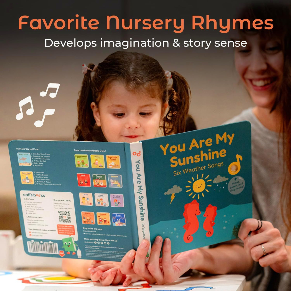 Cali's Books You are My Sunshine Nursery Rhymes | Interactive Sound Book | Musical Toys for