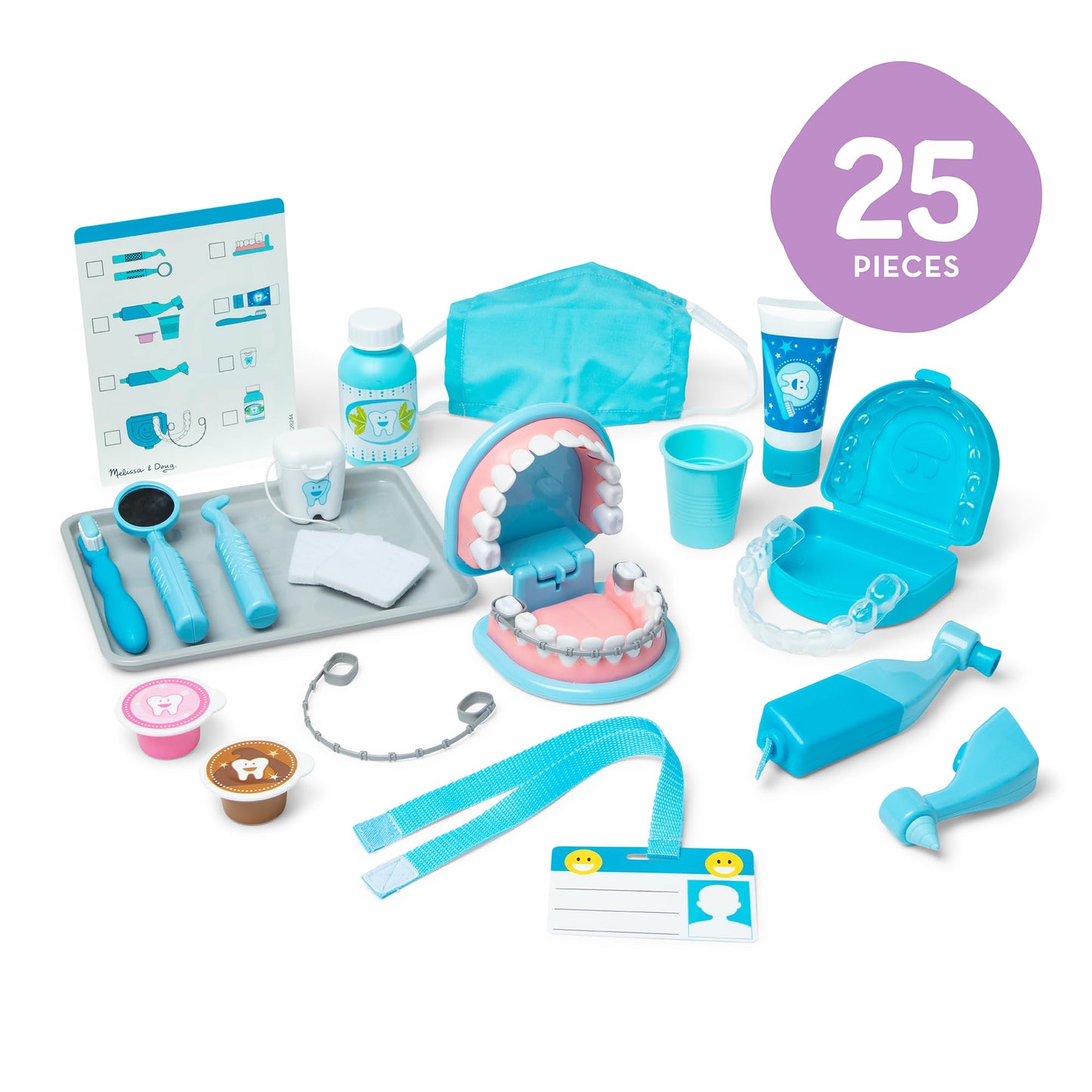 Melissa & Doug Super Smile Dentist Play Set, 25-Piece Dentist Kit with Oversized Teeth, Large Tools