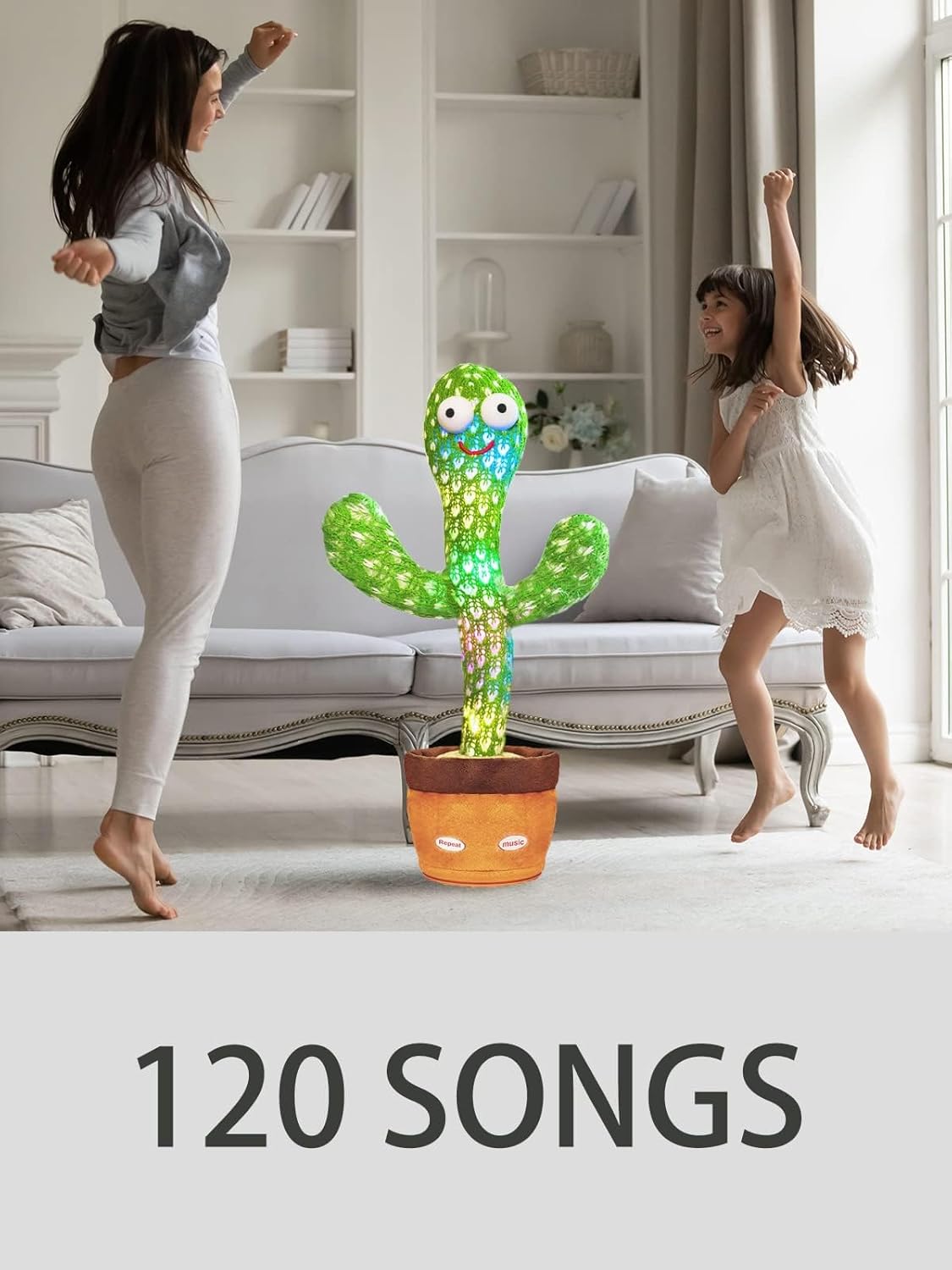 Cactus Baby Toy can be Adjusted Volume, Dancing Singing Musical Gift with LED Light. Baby Toy for