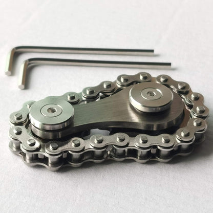 Sprocket Fidgets Chain Stainless Steel Fidget Cube Gears Linkage Bike Chain Novelty Fidget Block