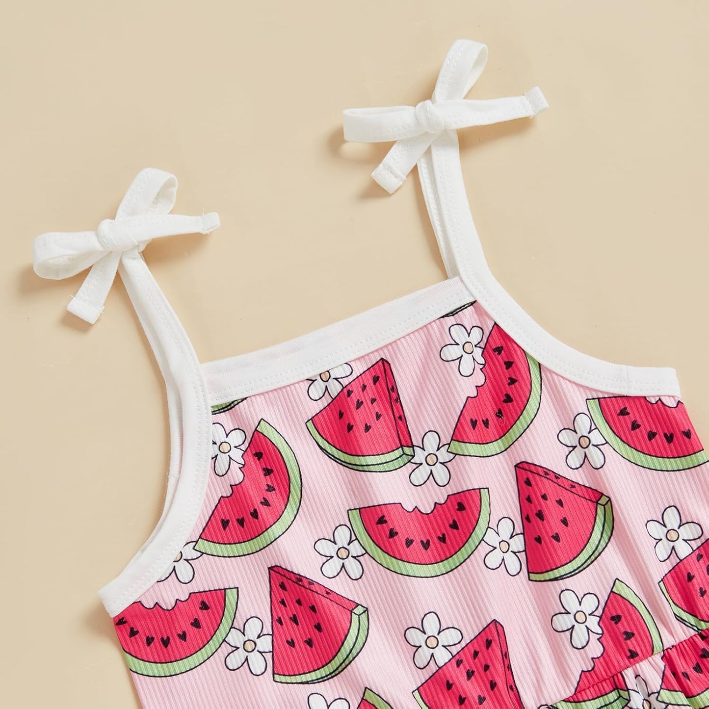 WZTYYDS Toddler Baby Girl Summer Clothes Floral Romper Tie-Up Strap Halter Jumpsuit Infant Summer