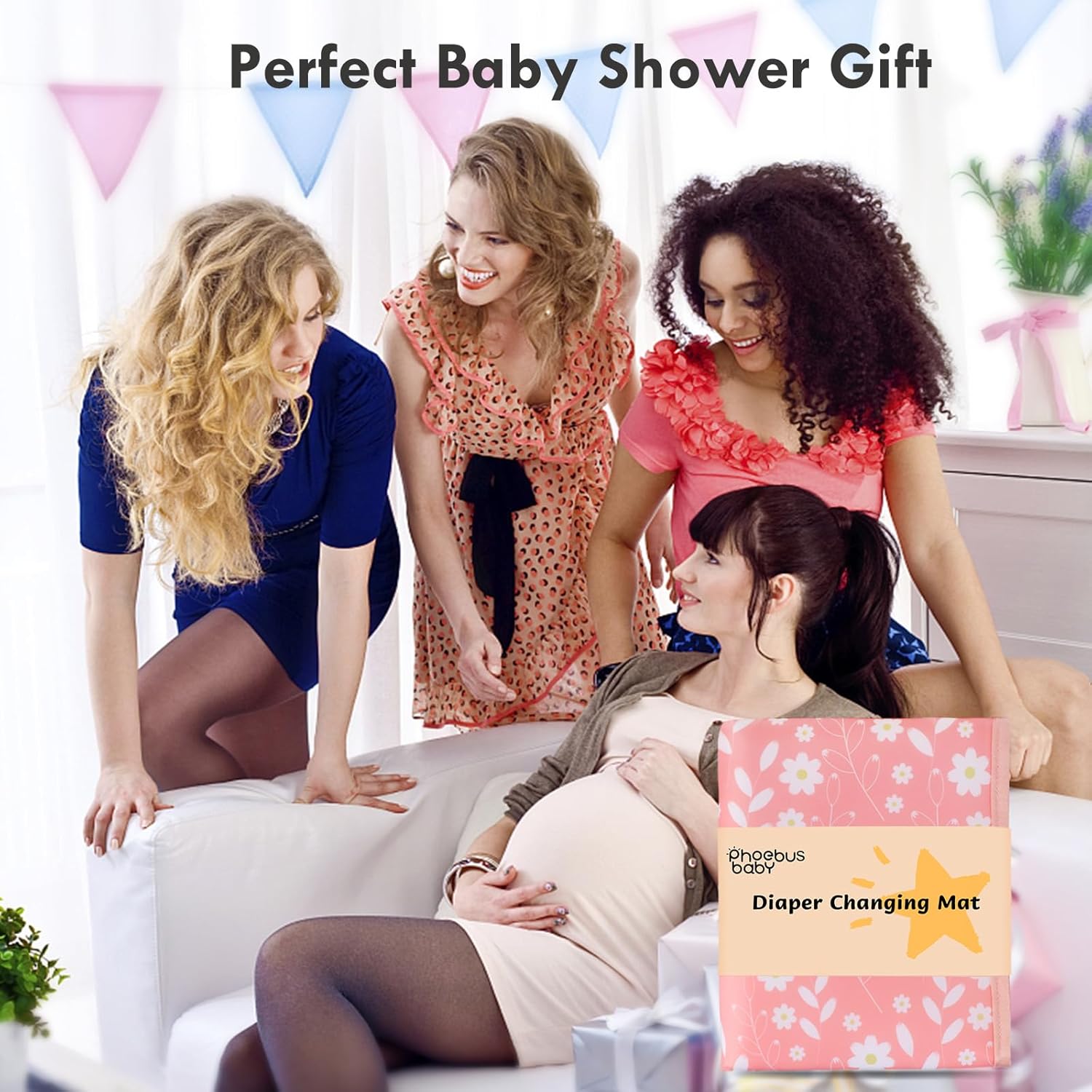 Portable Diaper Changing Pad for Baby - Waterproof Compact Changing Mat with Wrist Strap - Wipeable