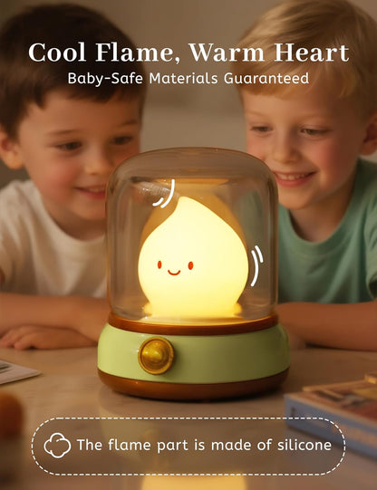 Smiley Night Light for Baby Nursery, Rechargeable Stepless Dimming Small Night Stand Lamps, Cute