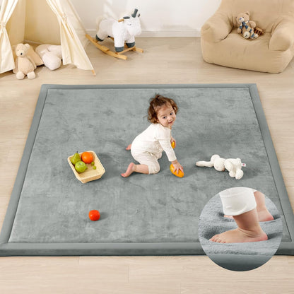 1.3" Thick Baby Play Mat,Ultra Soft Elasti-Foam 50×50 Playpen Mat for Tummy Time,Water-Repellent