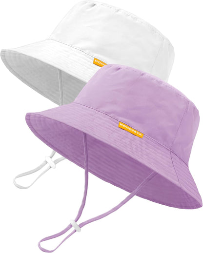 Baby Sun Hat Kids Summer UPF 50+ Toddler Bucket Hat Wide Brim Adjustable Beach Hats for Boys Girls