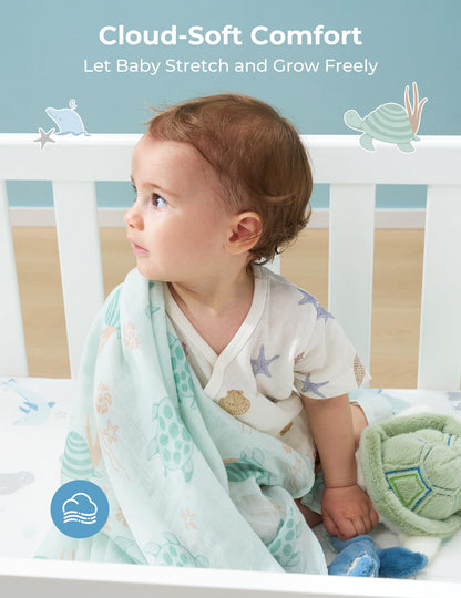 Momcozy Muslin Swaddle Blankets, 4-Pack, Large 47"x47", Breathable