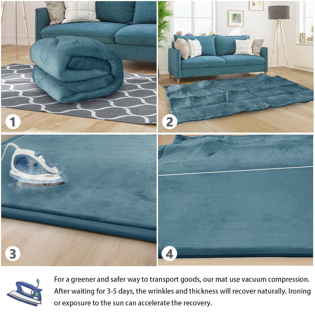 Baby Play Mat 1.2" Thick Memory Foam Nursery Rug Area Rug, 6’7” X 6’7” Yoga Mat Playmat Crawling