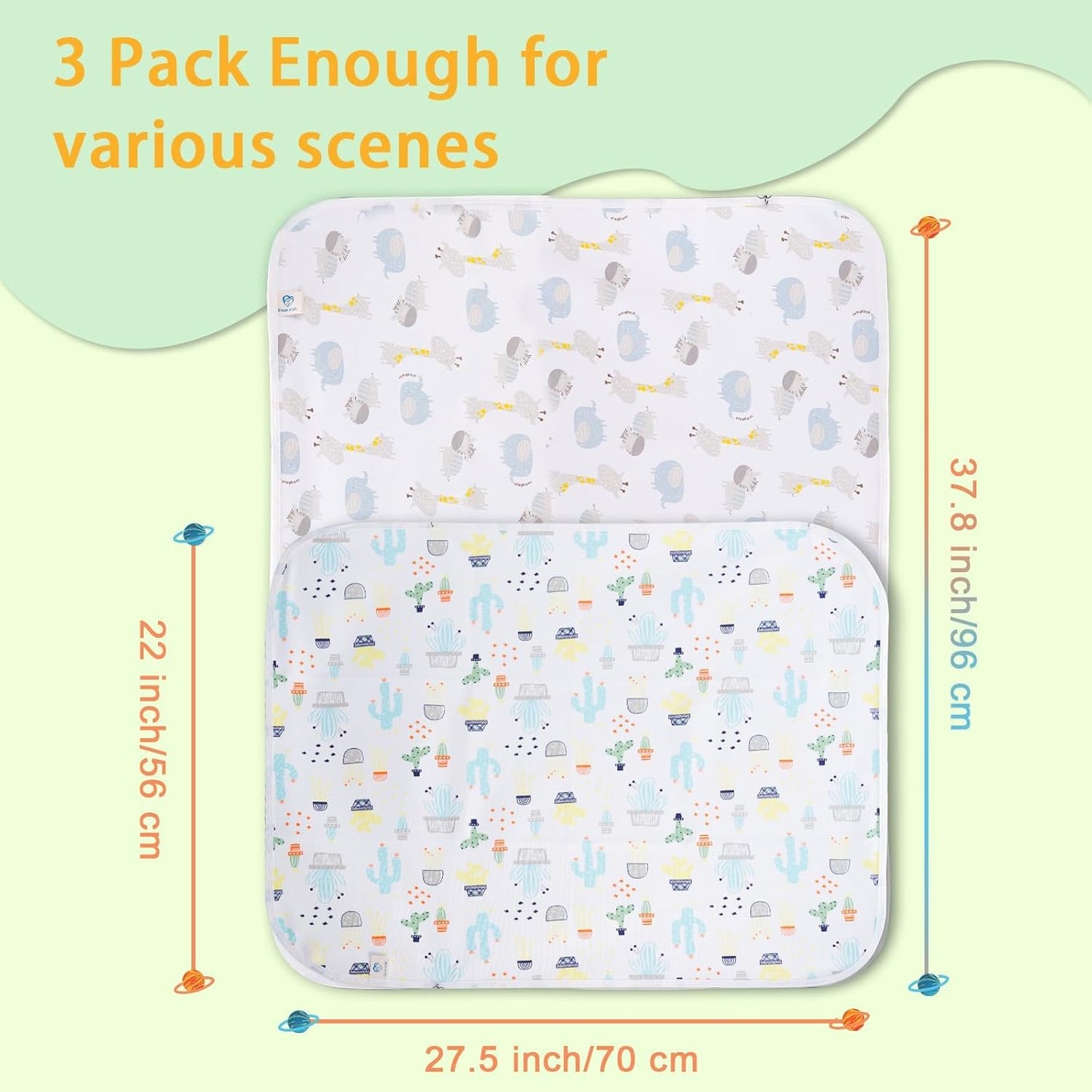 Baby Portable Changing Pad Changing Table Pads Diaper Changing mat Liners 1 Large Size 37.5x27.5