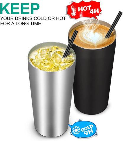 VEGOND 20oz Tumbler Bulk with Lid and Straw 12 Pack, Stainless Steel Vacuum Insulated Tumbler