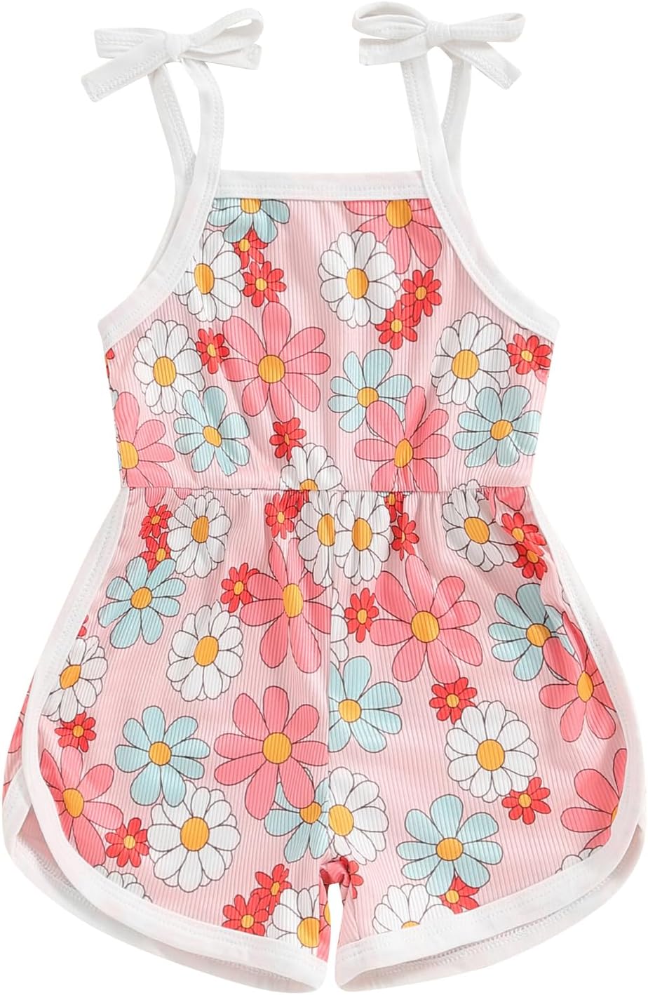WZTYYDS Toddler Baby Girl Summer Clothes Floral Romper Tie-Up Strap Halter Jumpsuit Infant Summer