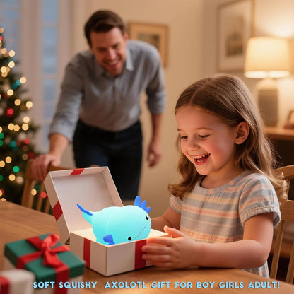 DREAMING MY DREAM Axolotl Night Light for Kids,Cute Axolotl Gifts lamp Rechargeable Light Table