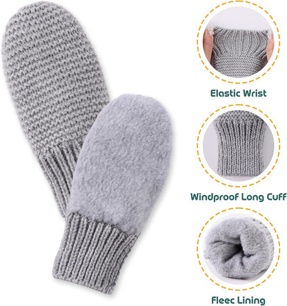 Basic Winter Baby Beanie Gloves Boys Girls Knitted Hat Pompom Kids Earflap Hats Warm Infant Toddler