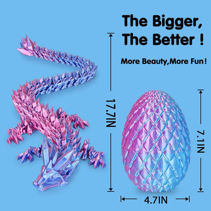 Large Dragon Eggs with Dragon Inside, 3D Printed Surprise Funny Gifts for Kids, Articulated Dragon
