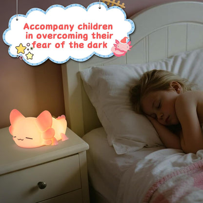 LOVERUIS Axolotl Kids Night Light Axolotls Gifts Night Lights for Kids Colorful Light with 1/3