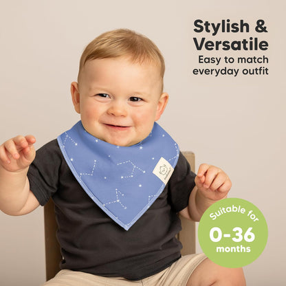 10-Pack Organic Baby Bandana Bibs for Girls - Super Absorbent Triangle Baby Bibs for Drooling and
