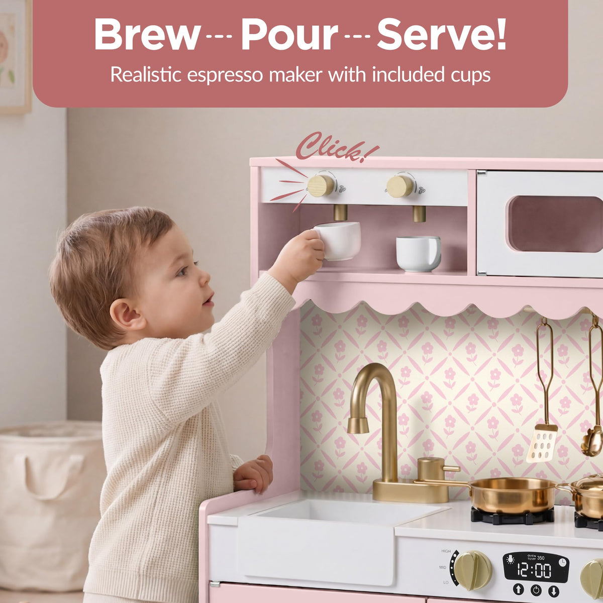 Best Choice Products Play Kitchen for Kids, Cottage Style Kids Kitchen Playset for Toddlers
