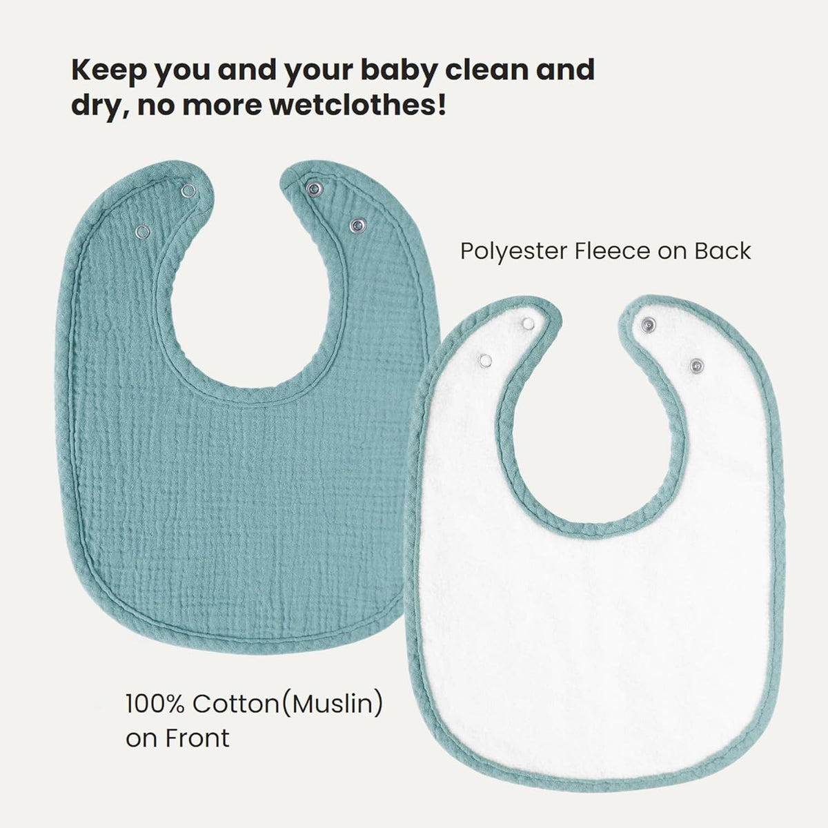 AMAWMW Muslin Baby Bibs for Unisex Boys Girls 6Pack Baby Bandana Drool Bibs Adjustable Newborn Bib