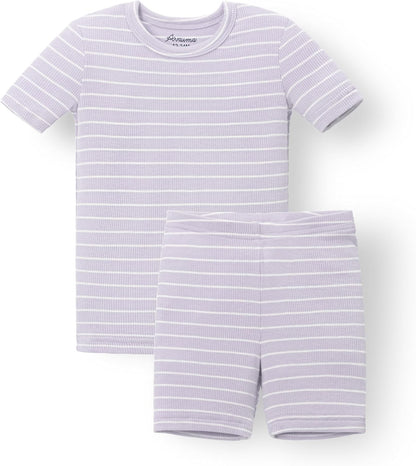 AVAUMA Stripe Pattern Baby Boys Girls Pajama Set Kids Toddler Snug fit Ribbed Sleepwear pjs for