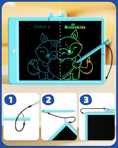 Bravokids Toys for 3-6 Years Old Girls Boys, LCD Writing Tablet 10 Inch Doodle Board, Electronic
