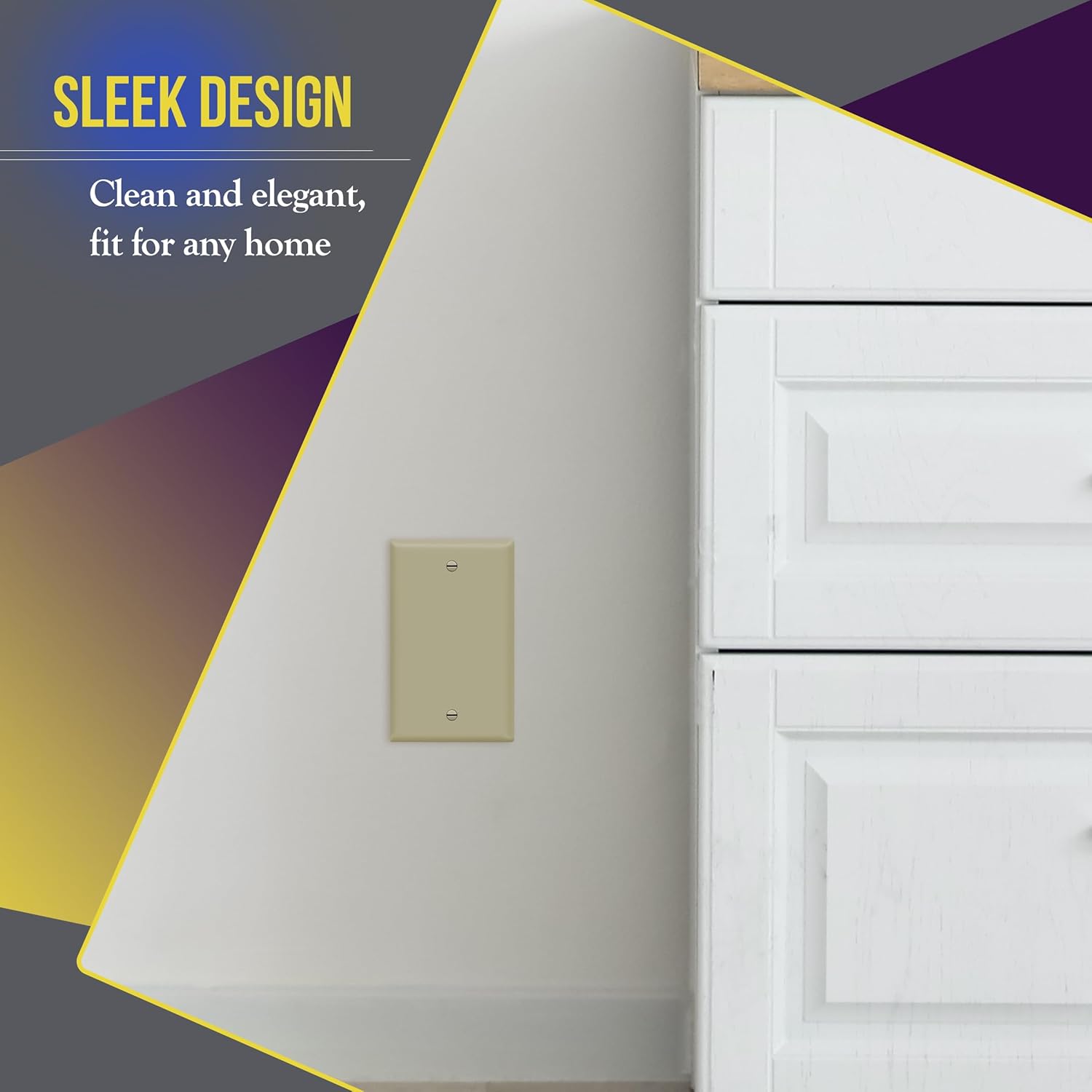 ENERLITES Blank Device Wall Plate, Gloss Finish, Standard Size 1-Gang 4.50" x 2.76", Polycarbonate