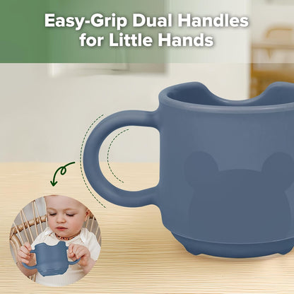 haakaa Silicone Toddler Cups, BPA Free Drop-Proof Training Cups for Baby 6 Months+, 5 Ounce