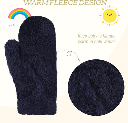 PESAAT Baby Girl Mittens Fleece Toddler Boy Mittens Warm Kids Winter Gloves Unisex Cold Weather