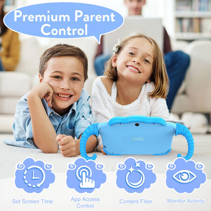 Kids Tablet 7 inch for Kids 3-7 32GB Toddler Tablets with Youtube Case WiFi Dual Camera, Android