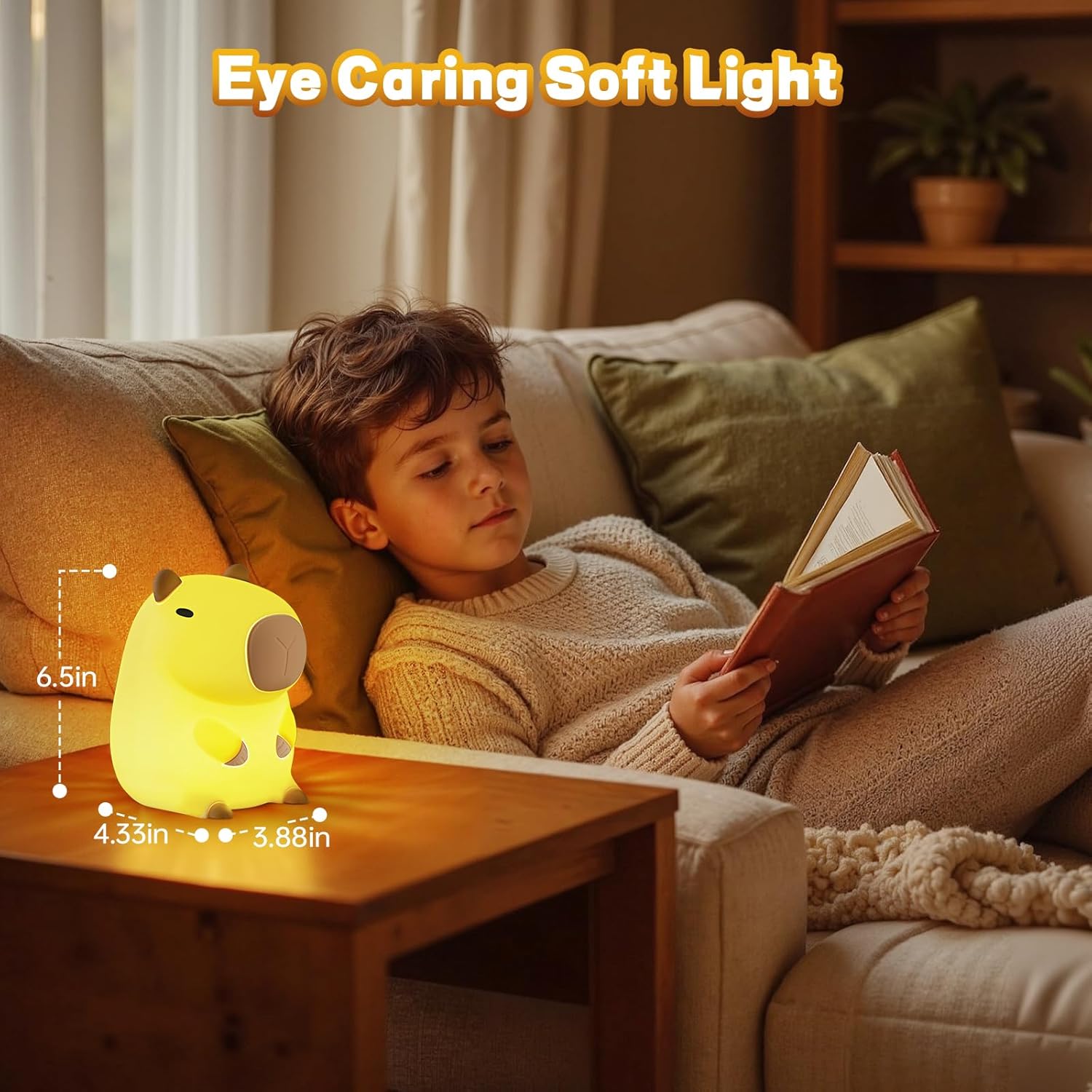 Capybara Night Light for Kids, Cute Capybara Lamp Silicone Baby Nursery Night Lamp, Dimmable