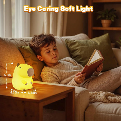 Capybara Night Light for Kids, Cute Capybara Lamp Silicone Baby Nursery Night Lamp, Dimmable