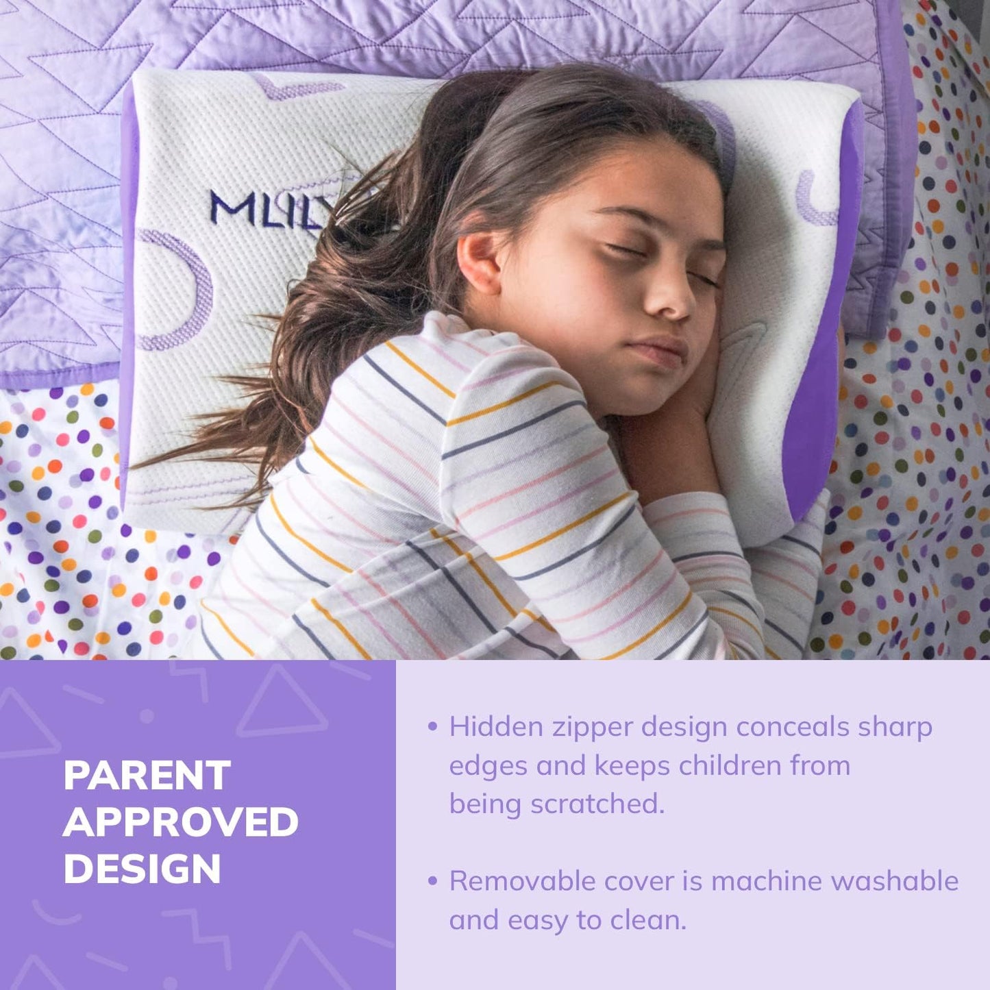 MLILY Kids Pillow for Sleeping, Adjustable Kids Memory Foam Pillow for Bed Set, Breathable and Soft