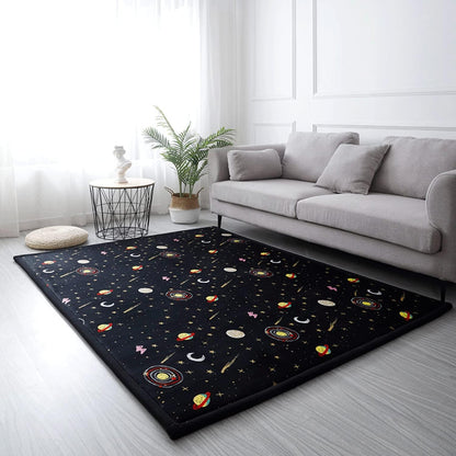 Loartee Coral Velvet Area Rug - 1" Thick Memory Foam Baby Play Mat, Washable Toddler Carpet, Home
