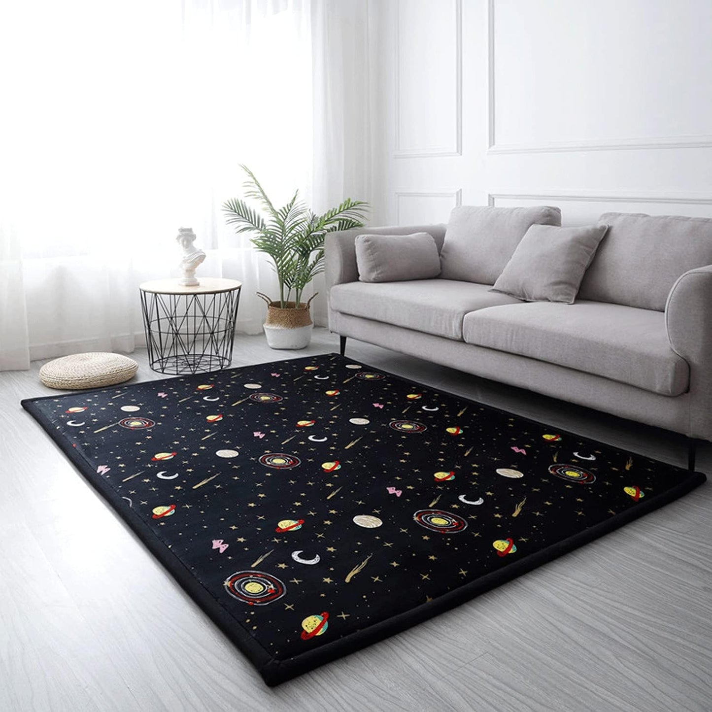 Loartee Coral Velvet Area Rug - 1" Thick Memory Foam Baby Play Mat, Washable Toddler Carpet, Home