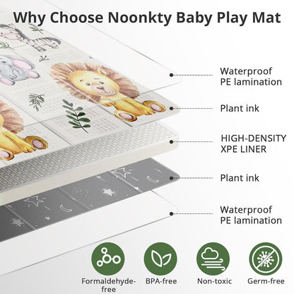 79 x 71 Foldable Large Play Mat for Babies, Non Toxic Foam Play Mat, Thick & Waterproof Baby