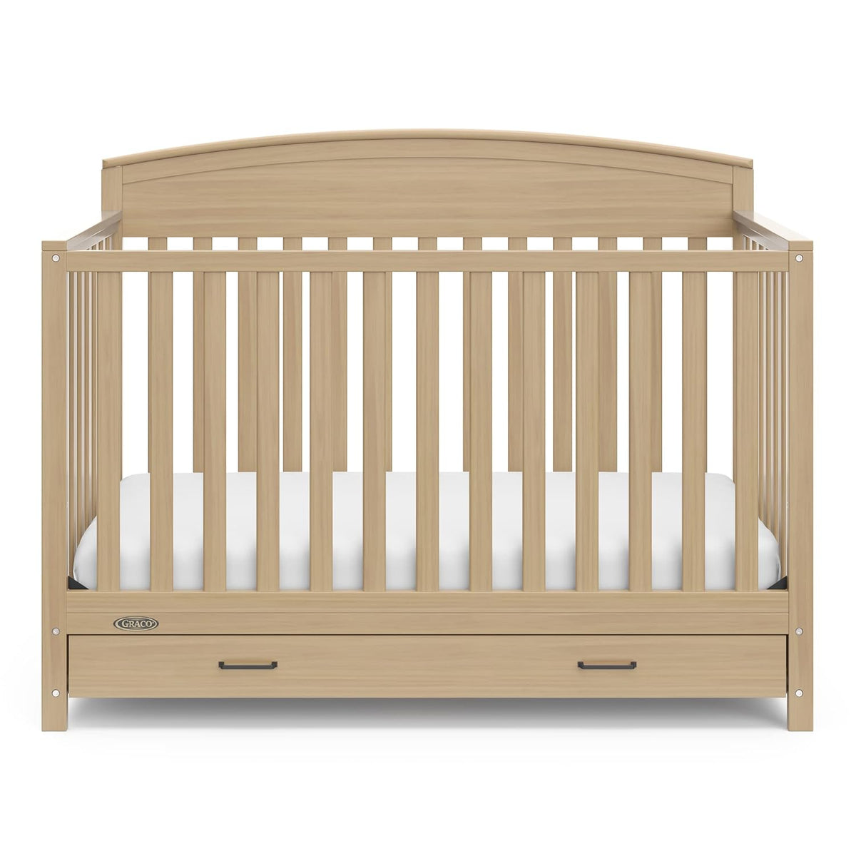 Graco Benton 5-In-1 Convertible Crib With Drawer (Driftwood) - Converts From Baby Crib To Toddler