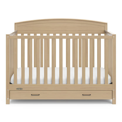 Graco Benton 5-In-1 Convertible Crib With Drawer (Driftwood) - Converts From Baby Crib To Toddler