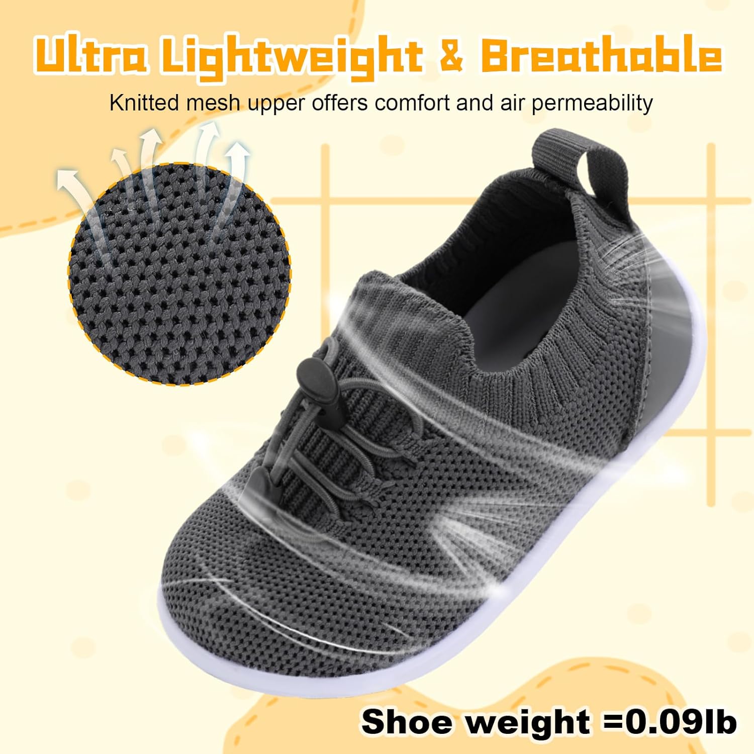 FEETCITY Baby Shoes Boys Girls First Walking Shoes Lightweight Infant Sneakers Slip On Shoe