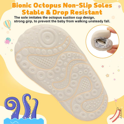 FEETCITY Baby First Walking Shoes Wide Baby Shoes Infant Sneakers Newborn Crib Shoe Barefoot