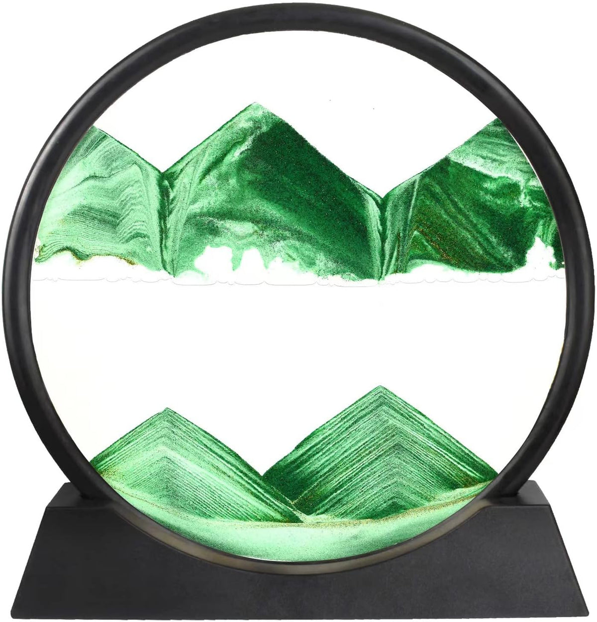 Moving Sand Art Picture in Motion Round Glass 3D Deep Sea Landscape, Dynamic Sand Art Sandscapes