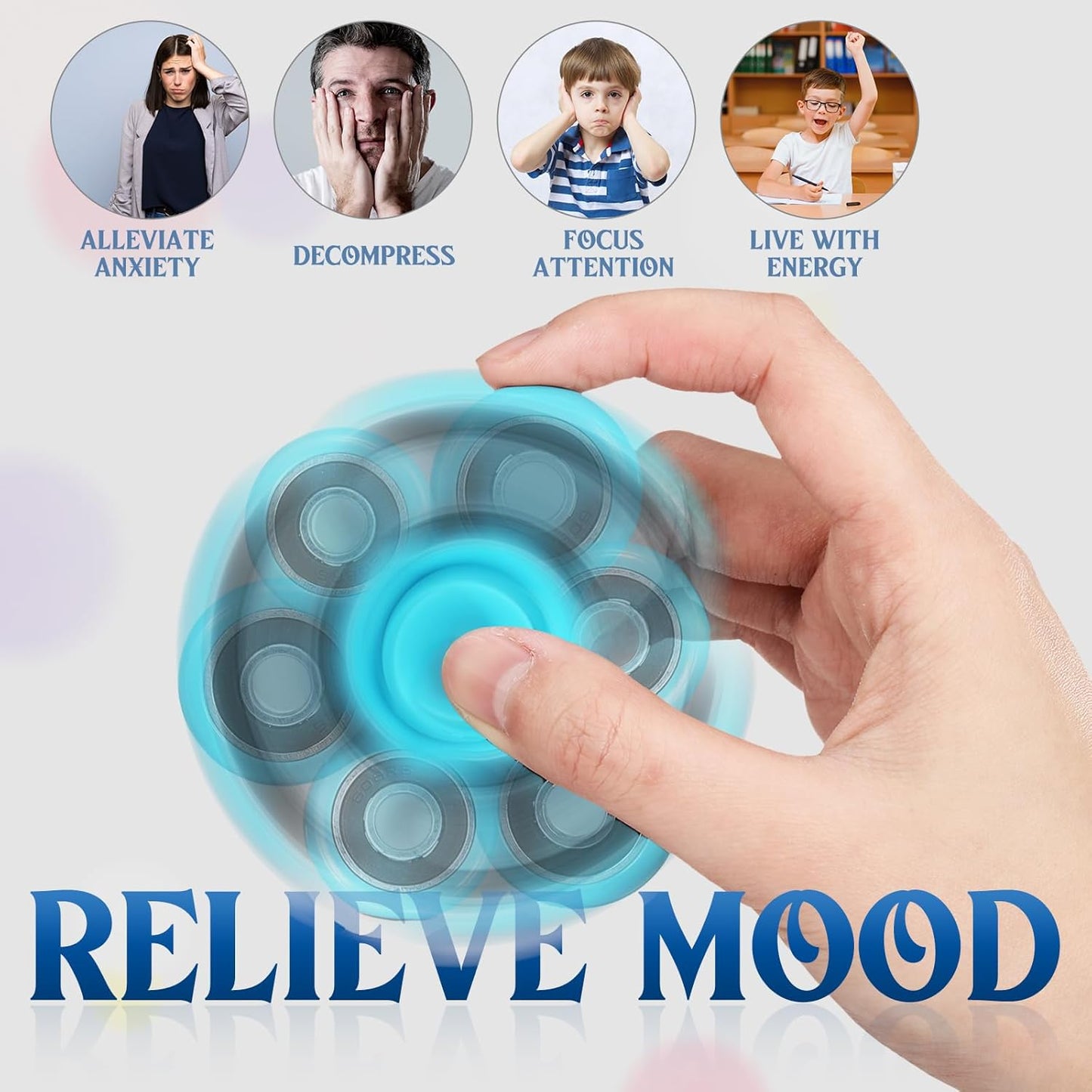 6 Pcs Fidget Spinner Toy Hand Fidget Spinner Bulk Sensory Fidget Toy Adults Fidget Spinners for