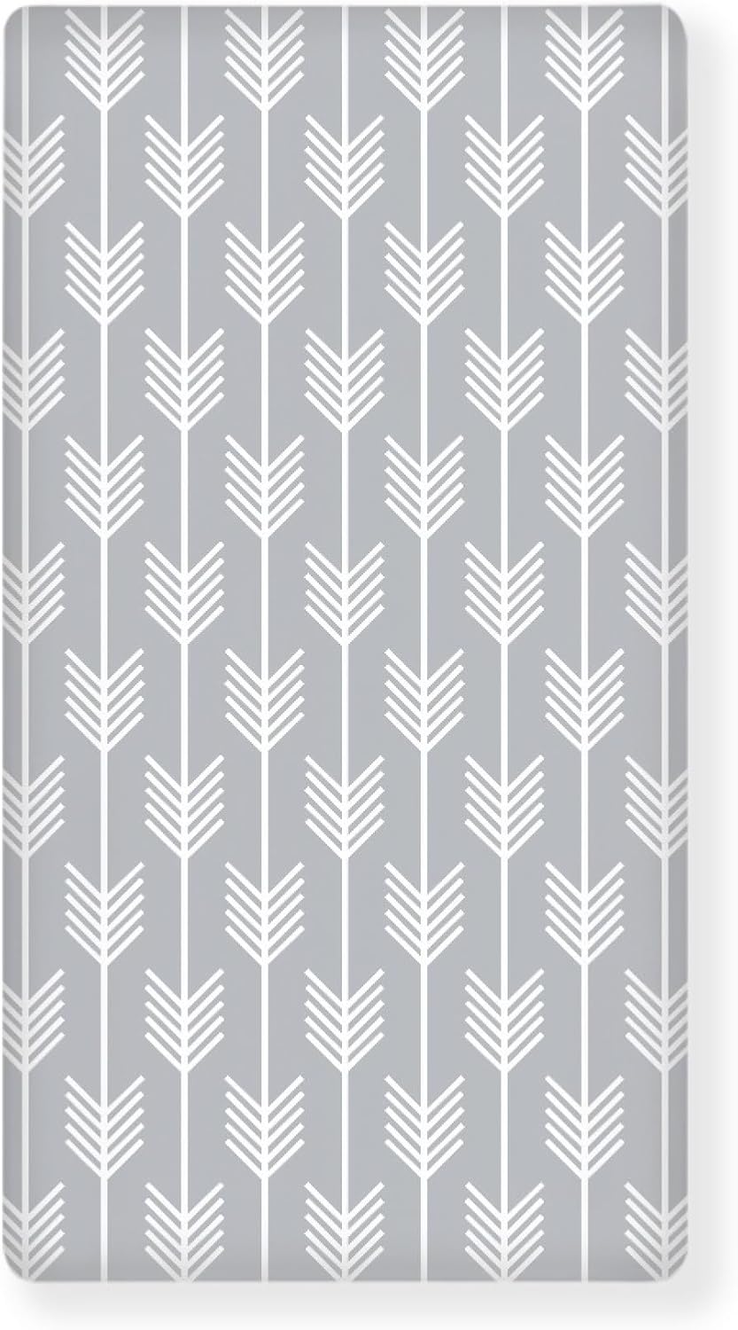 White Arrow Fitted Crib Sheet Grey Baby Crib Sheet Fit Standard Crib and Toddler Mattress,Crib