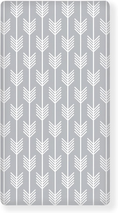 White Arrow Fitted Crib Sheet Grey Baby Crib Sheet Fit Standard Crib and Toddler Mattress,Crib