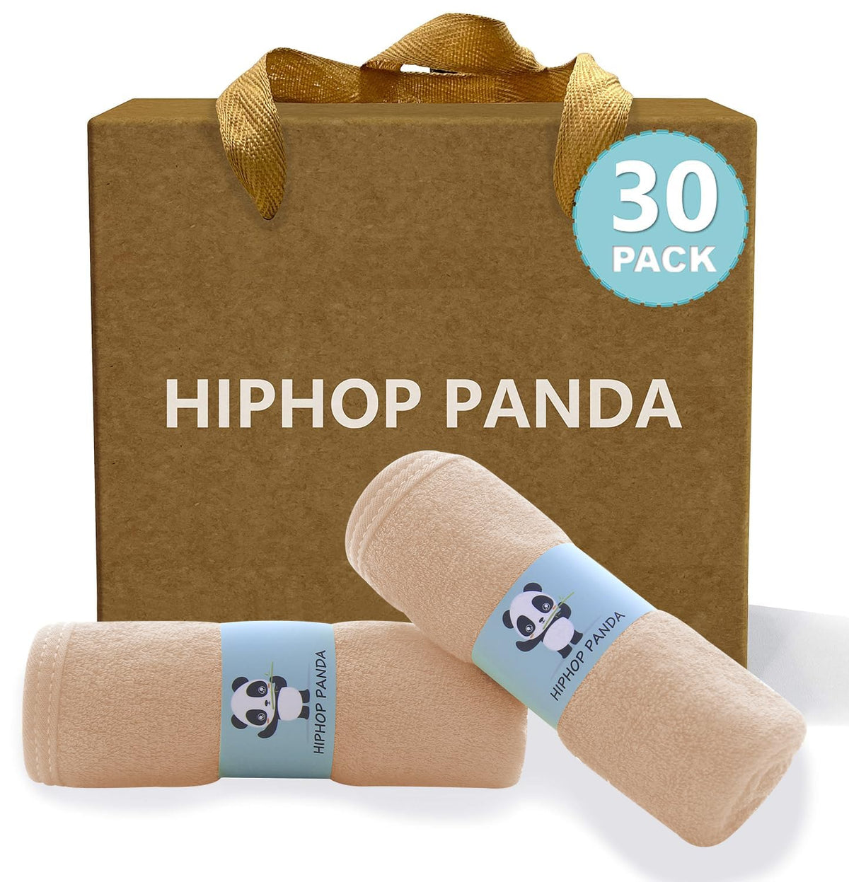 HIPHOP PANDA Baby Washcloths, Rayon Made from Bamboo - 2 Layer Ultra Soft Absorbent Newborn Bath