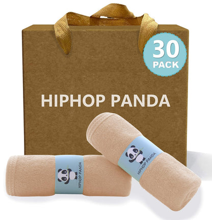 HIPHOP PANDA Baby Washcloths, Rayon Made from Bamboo - 2 Layer Ultra Soft Absorbent Newborn Bath