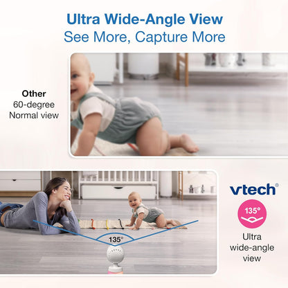 VTech 2-Cameras Smart WiFi Baby Monitor with 1080p FHD Video, Free App with Motion Video