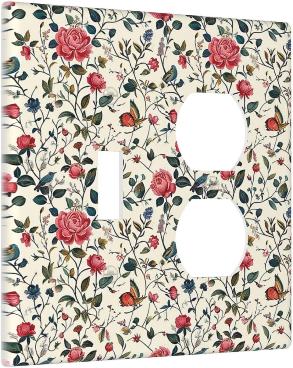 Wallplates Vintage Flowers Rose Leaf Bird Butterfly 1 Toggle 1 Duplex Switch Plate Electrical GFCI