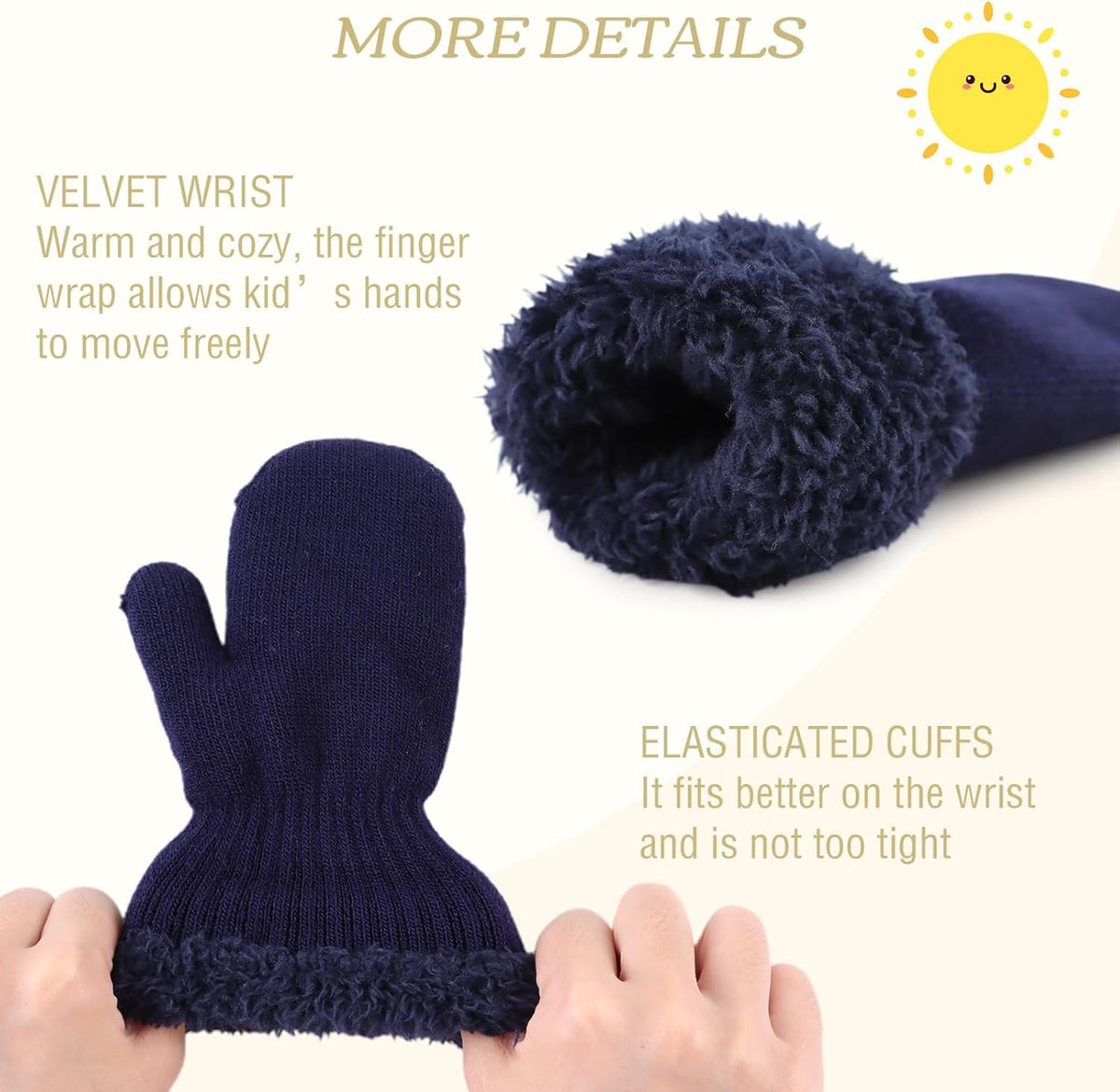 PESAAT Baby Girl Mittens Fleece Toddler Boy Mittens Warm Kids Winter Gloves Unisex Cold Weather